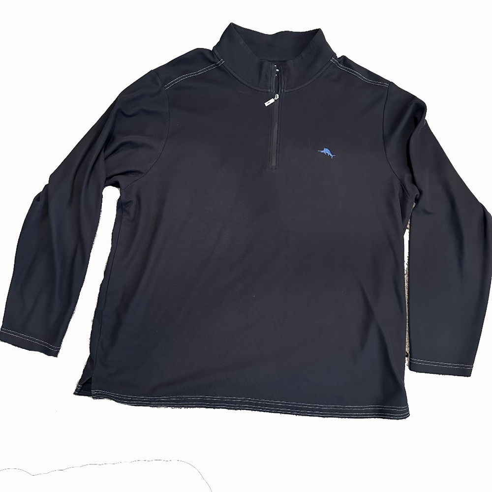 Tommy Bahama - Men's - 1/4 Zip Polo - Black - XXL